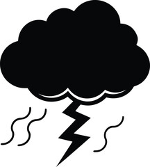 Stormy Weather Dramatic Cloud and Lightning Silhouette Illustration