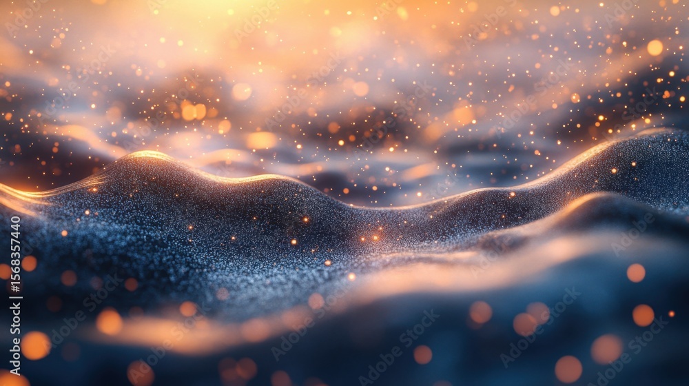 Aufkleber abstract glowing waves with particle effect