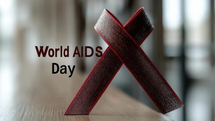 World AIDS Day vision: red ribbon, health awareness, global support, human struggle, virus battle, unity gesture, life symbol, medical cause, public memory, prevention focus, solidarity message