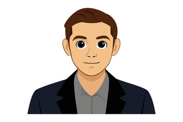 Confident Business Professional: A clean, vector illustration of a well-groomed male, projecting a professional image through his stylish attire and a look of assuredness, ideal for business themes.