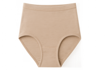 Classic beige panties isolated on transparent background, showcasing comfortable and essential underwear for women