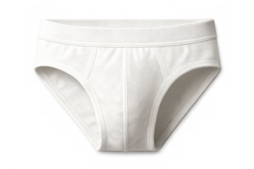Classic white briefs underwear isolated on a transparent background, perfect for showcasing men's fashion or clothing designs