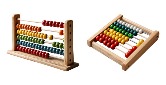 Wooden abacus toy with colorful beads for counting and learning math, educational tool for children and early development