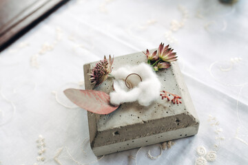 Wedding Rings on the Registry Table – Symbol of Eternal Love