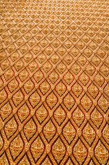 Temple wall in Wat Pha Kho at Songkhla Province,Thailand. Vertical.