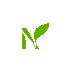 N Green Leaf logo icon. initial, ecological, leaves, botanical, green leaves, forest