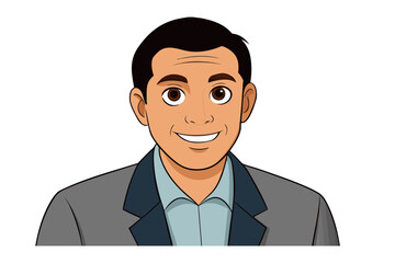 Confident Professional Portrait: A cheerful man in a tailored gray coat emanates trustworthiness and approachability. The portrait exudes professionalism and competence