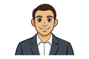 Professional Portrait: A sophisticated head and shoulders portrait of a business professional, emanating confidence and approachability. with a welcoming smile and classic attire.