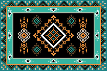 Rug pattern. Carpet design.Navajo pattern Native America South Western ethnic decor style. tribal vector seamless pattern. Indian ornament Boho geometric ornament,orientel, rug,Woven carpet.