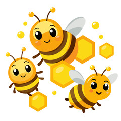 bee flaying on white background