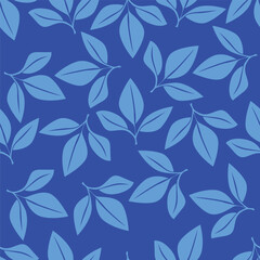 Seamless patter with blue flowers. Vector illustration. Fabric print