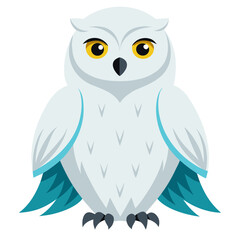 snowy owl on white background