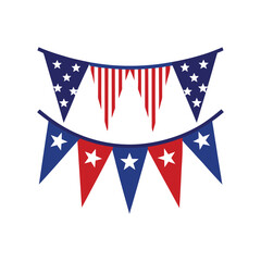Obraz premium American Independence Day Bunting Garlands with Stars