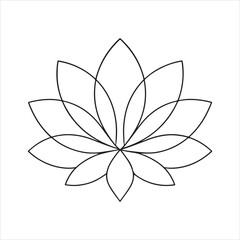 Fototapeta premium Vector art of lotus flower mandala isolated on white background