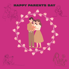 happy parents day logo ,vector, illustration  