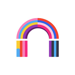 Colorful Rainbow Illustration-Bright and Cheerful Graphic-Cheerful Design for Kids-Rainbow Arch Image-Vibrant Colors-Rainbow graphic design-Colorful rainbow bridge image