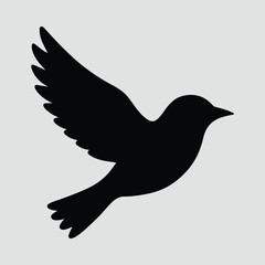 Silhouette flying bird dove peace faith concept simple design Vector illustration