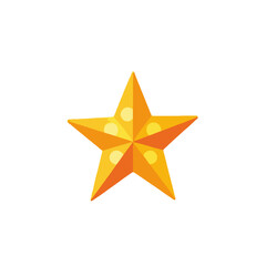 Gold Star Illustration- Festive Celebration Symbol- Decorative Star with Light Spots- Perfect for Holiday or Achievement Graphics- Golden Star Clipart Image