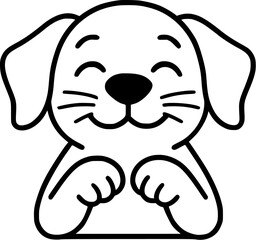 begging dog, happy, pet, smiling, illustration, vector