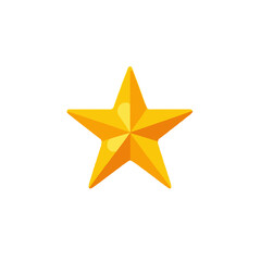 Golden Star Illustration for Design Projects - Five Point Star Symbol with Shine and Shadow Effects - High Quality Vector Image for Web and Print Use