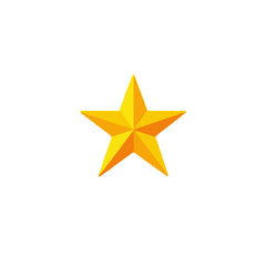 Golden Star Illustration on White Background - Shining Five-Pointed Star Design - Award Symbol for Excellence and Achievement