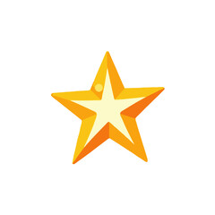Obraz premium Golden Star Illustration-Shining Star Graphic on White Background-Perfect for Awards-Achievements-and Holiday Decorations-Symbol of Success