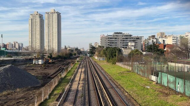 Train passing by in Buenos Aires
