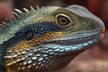 Fototapeta premium Lizard Eye Closeup Captivating Reptilian Beauty Wildlife