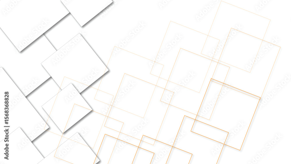 Poster modern white and light grey, yellow square, abstract silver color geometric shape with copy space. s