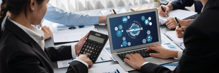 Business intelligence and data analysis concept. Analyst team working on financial data analysis...