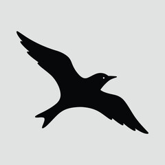 Silhouette of a bird flying against the sun Vector illustration
