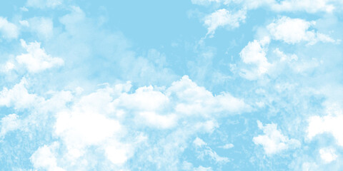 Blue sky with white cloud Vector cartoon nature background