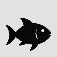 Silhouette of a simple tropical fish icon design Vector illustration