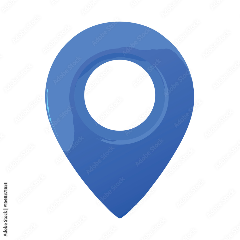 Poster isolated blue location pin icon suitable for travel navigation and mapping applications