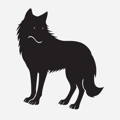 silhouette wolf on the white background   