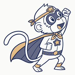 Dad’s Day themed SVG: Excited Howler Monkey with wearing a cape in a Father’s Day environment