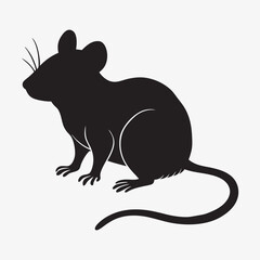 Fototapeta premium silhouette mouse on the white background 