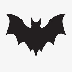 silhouette bat on the white background 