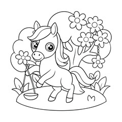 Horse Waltz Near Tree Swing Scene