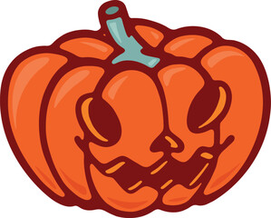 PUMPKIN CHARACTER WITH EVIL EXPRESSION - HALLOWEEN 