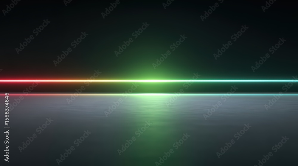 Poster abstract neon light spectrum with smooth gradient reflections on dark background