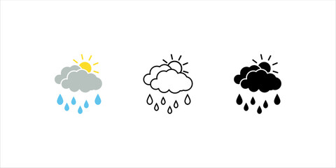 Weather and meteorology editable stroke outline icons set isolated on white background flat vector illustration. Pixel perfect. 64 x 64
