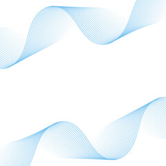 Abstract background with lines and waves. Banner. Element for design isolated on white. Vector background for brochure, booklet, flyer, poster. Colorful gradient. Blue and white