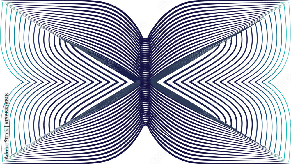 Aufkleber abstract geometric illustration featuring curved lines and gradient color on transparent background