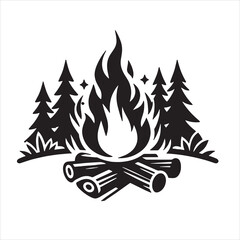 Obraz premium Campfire Svg
