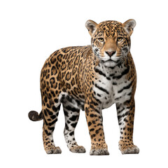 Obraz premium Jaguar Standing Black Background isolated on a transparent background 2