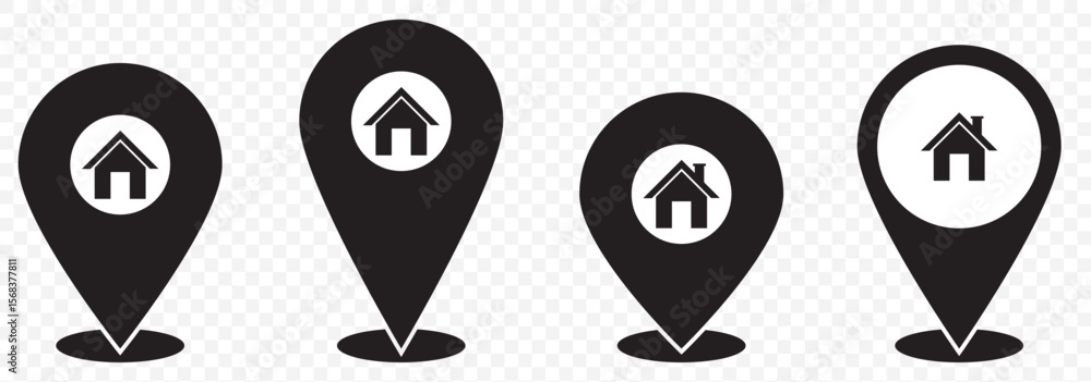 Poster map pin icon. location pin place marker. location icon. map marker pointer icon set. gps location sy