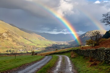 rainbow in the mountains