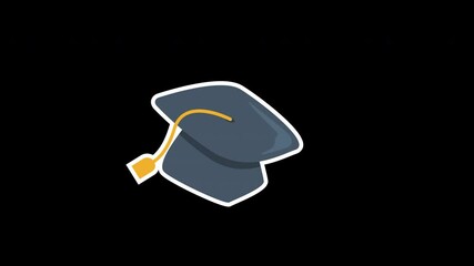 Back To School graduation cap symbolizing success in education perfect for graduation themed designs, educational promos, and academic achievement celebrations.