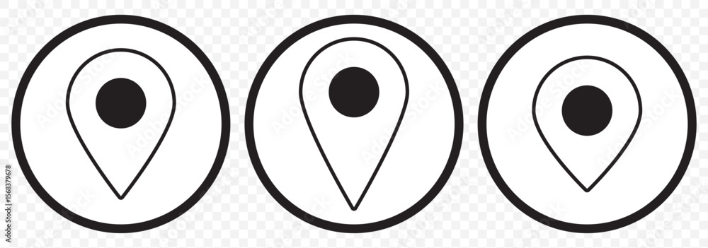 Poster location map pin icons set. modern map marker collection. pinpoint. location pin icon. map pin place
